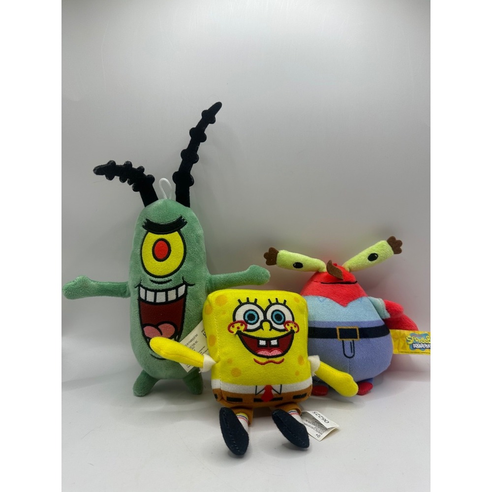 Lot of 3 SpongeBob SquarePants Mr Krabs Planton Plush Figures Good Stuff 2025